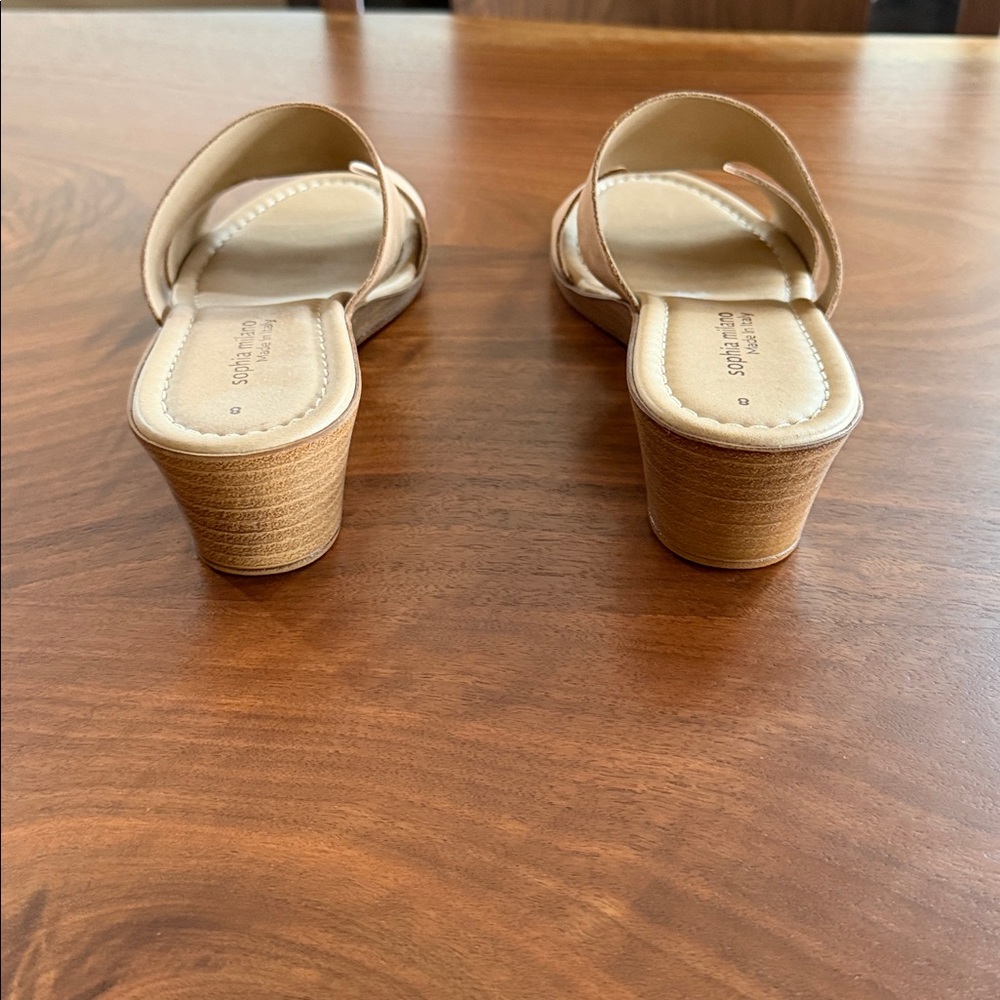 Sophia Milano Nude Slide Sandals size 8 - Picture 8 of 12